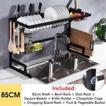 Load image into Gallery viewer, Aluminium Alloy Dish Rack Kitchen Organizer Storage Drainer Drying Plate Shelf Sink Supplies Knife and Fork Container
